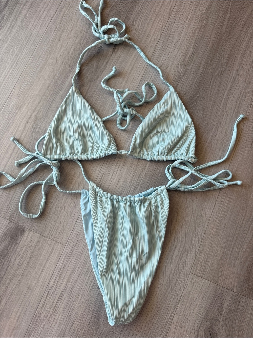 Frankie’s Bikinis Light Blue Bikini Set